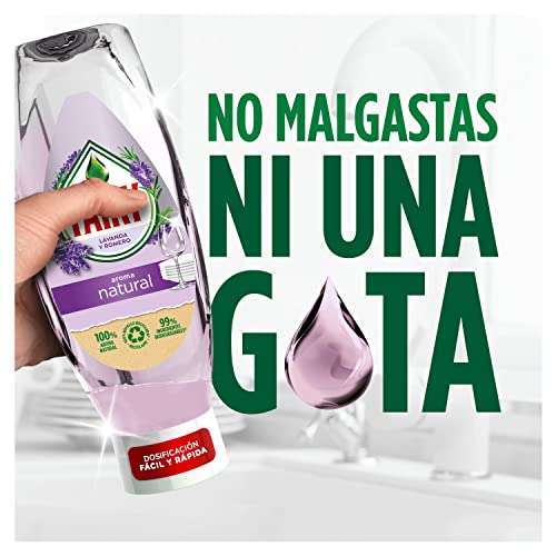 Fairy Fragancia natural Detergente Liquido | Romero y lavanda | Abertura en la base | 99 % de ingredientes biodegradables | 8 x 640ML