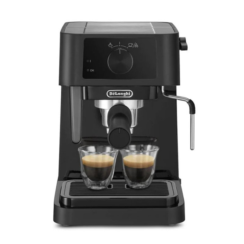 Cafetera Espresso DeLonghi Stilosa EC230.BK 15 Bares (Filtro 2 tazas, espumador de leche Cappuccino, 1100W, color negro, PcComponentes)