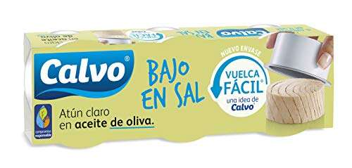9 x Atún Claro en Aceite de Oliva Bajo en Sal Calvo 65gr. c/u