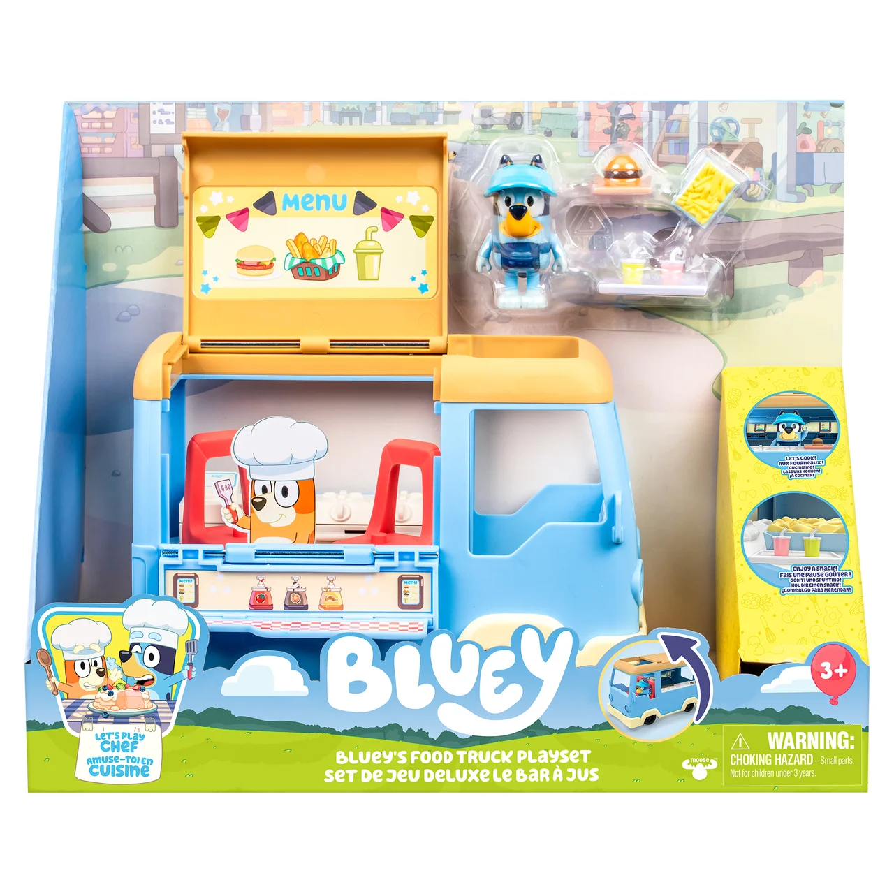 Set de Juego Bluey Food Truck (Vehículo Abatible, Figuras Articuladas y Accesorios)