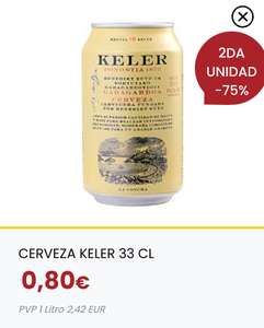 Cerveza Keler a 0,50€ cada una comprando 2 (1,51€/l)