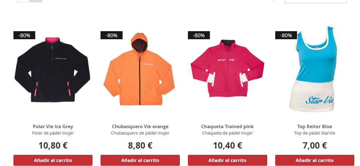 80% DTO ROPA DE PADEL STARVIE » Chollometro