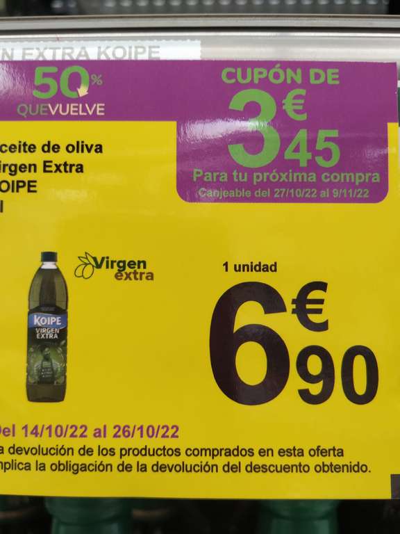 Aceites de Oliva Virgen Extra a menos de 3,80€ el litro