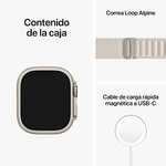 Apple Watch Ultra (GPS + Cellular, 49mm) Reloj Inteligente con Caja de Titanio - Correa Loop Alpine Blanco Estrella o Orange .