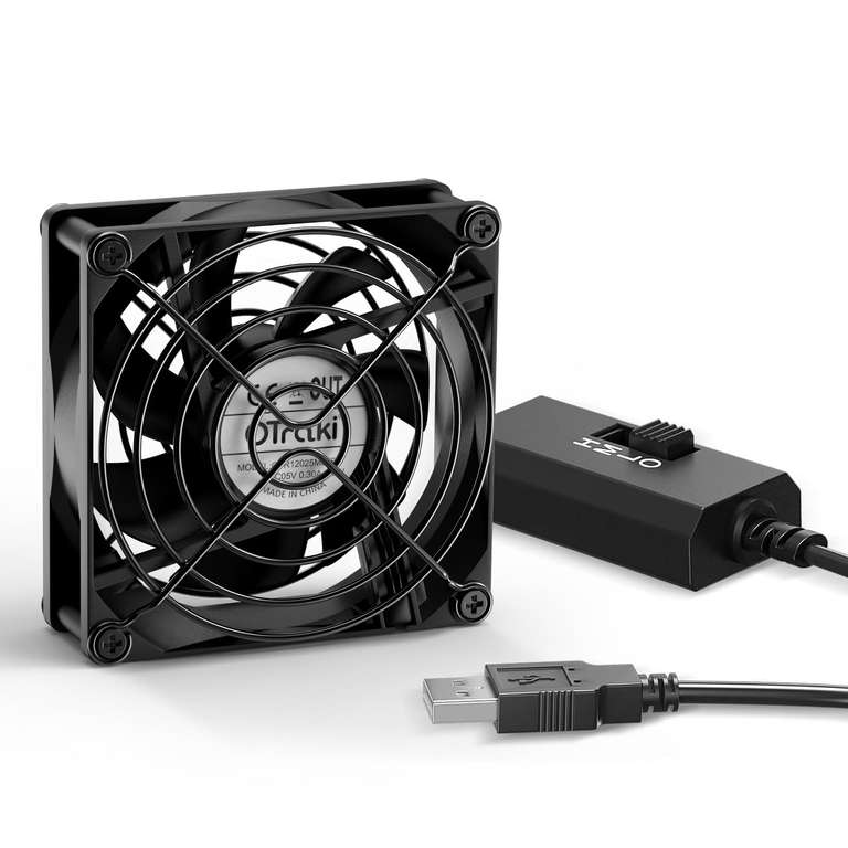 Ventilador USB 80mm con 3 Velocidades Ajustables,para PC 5V Ventilador de Refrigeración USB para PC /Caja de TV/PS5/PS4/Router/Receptor