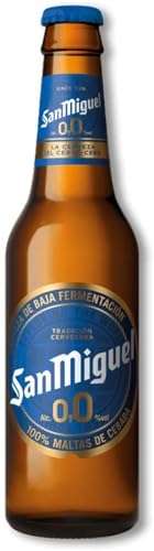 24 x 250ml. San Miguel 0,0 Cerveza Sin Alcohol, Cerveza Pils Dorada Ligera y Refrescante, Cerveza 0,0% Alcohol