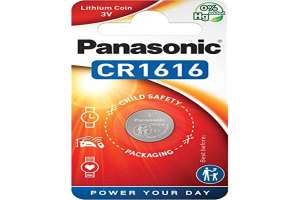 Panasonic CR1616 Pila botón de litio no-recargable, 3V, 55 mAh, Paquete de 1 unidad (Cantidad Mínima 2)