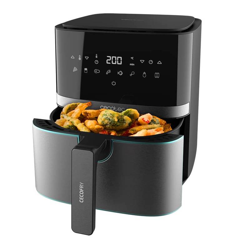 Freidora aire Cecotec 5.5l Cecofry Full InoxBlack 5500 Pro
