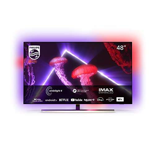 TV OLED 48" Philips 48OLED807/12 | 120 Hz | 2xHDMI 2.1 | Android TV 11 | HDR10+, Dolby Vision & Atmos, DTS, Ambilight 4 lados