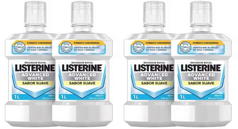 4L Higiene Listerine Blanqueador Avanzado Enjuague
