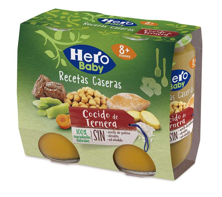 Hero Baby Recetas Caseras Tarritos de Cocido de ternera - 6 Packs de 2x190gr
