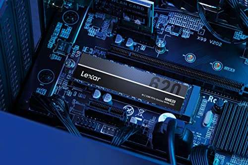 Lexar NM620 SSD 2TB, M.2 2280 PCIe Gen3x4 NVMe 1.4 SSD Interno, Hasta 3500 MB/s de Lectura, 3000 MB/s de Escritura