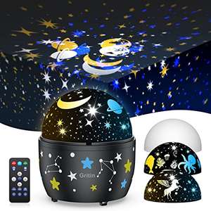 Lámpara/Luz Nocturna Proyector: Estrellas,Mundo Marino y Navidad, 7 Modos de Luz