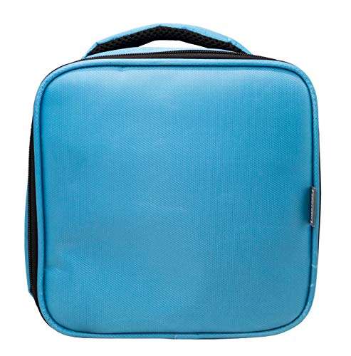 NERTHUS FIH 669-Bolsa termica Porta Alimentos con Bandolera y Dos Bolsillos Lunch Bag, Acero Inoxidable, Azul Pastel, Sin Herméticos