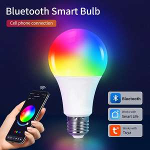 Bombilla inteligente con Bluetooth, 110V, 220V, E27, RGB