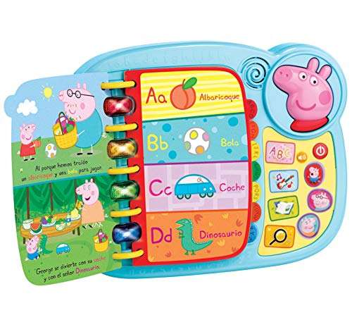 Libro Infantil Peppa Pig. Aprende y descubre. Enseña El Abecedario y Nuevas Palabras, Multicolor