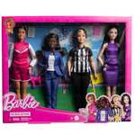 Barbie Pack Mujeres en el Deporte 4 muñecas Profesiones (directora, entrenadora, árbitra y reportera)