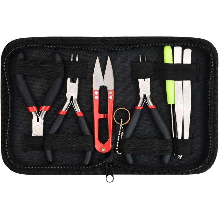 Kit herramientas(8 piezas) para Joyeria, fabricación y reparación de bisuteria, incluye tijeras, alicates, pinzas, etc.