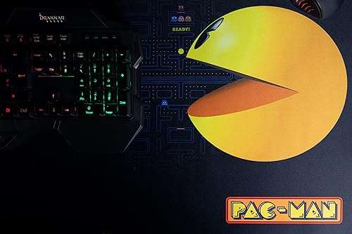 Konix Pac-Man o Naruto Shippuden Alfombrilla de ratón Gaming Gaming XXL 90 x 46 cm