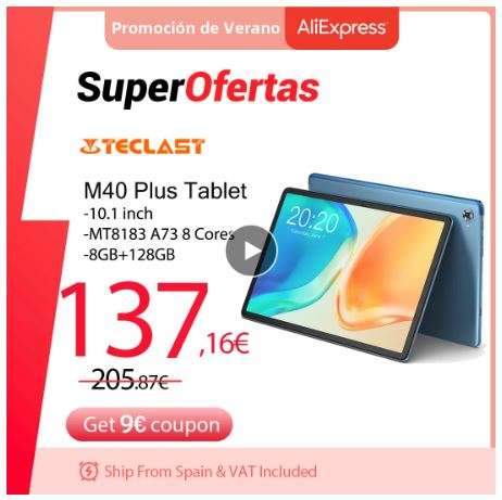 Teclast M40 Plus 8GB/128GB - Desde España ( Día 23/12 a las 10:00 AM )