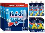 Combo FINISH: Finish Poweball Power All in 1 Regular 144 pastillas + Finish Abrillantador 3x500ml + 6 Ambientadores (Limpiamáq. en desc)