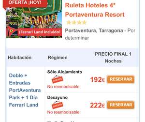 Portaventura +Hotel en JULIO 48€ p/p . 2 adultos y 2 niños