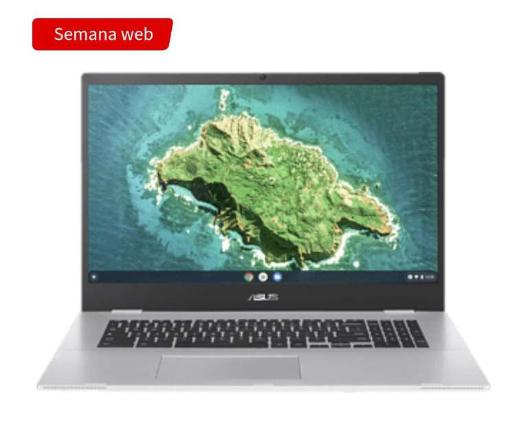Portátil - Asus Chromebook CX1700CKA-BX0079, 17.3" HD+, Intel Celeron N4500, 8GB RAM, 64GB eMMC, Chrome OS