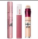 Maybelline new york. Pintalabios superstay + mascara high lash Sky + borrador tonto light