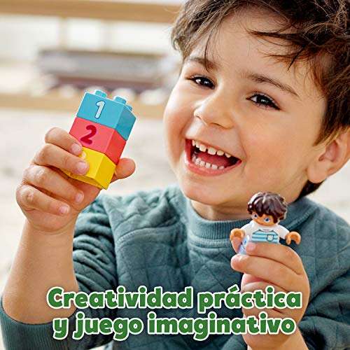 LEGO 10913 Duplo Caja de Ladrillos, Juego Educativo para Bebés, Set de Construcción con Coche, Figuras y Flores