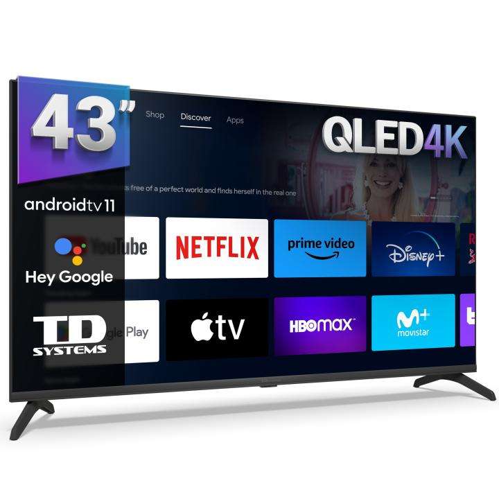 Smart TV 43" QLED 4K Hey Google Official Assistant - Televisor Android 11 - TD Systems K43DLC19GLQ
