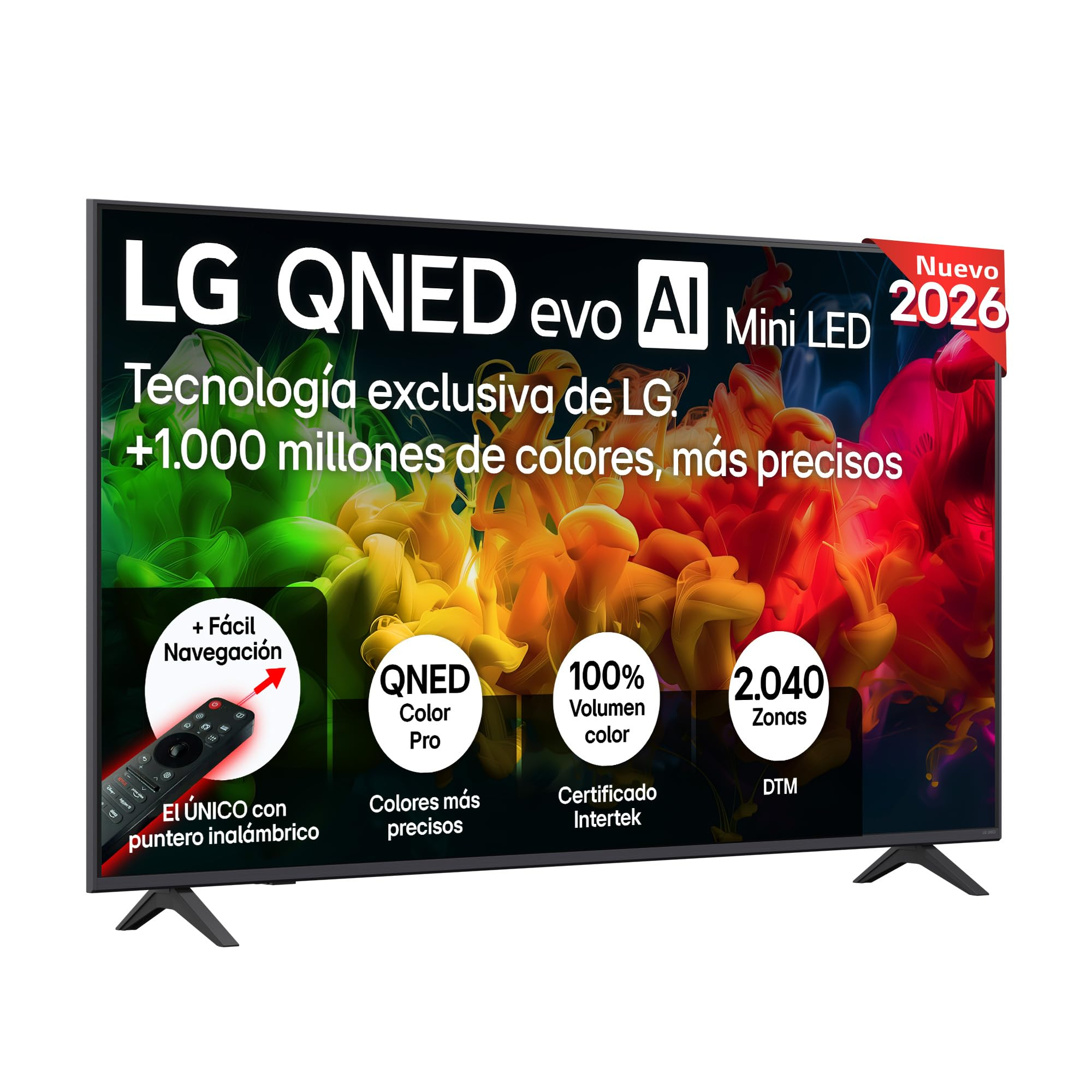 LG 65QNED80B6B - TV 65", 4K QNED EVO MiniLED, Smart TV, Sin Reflejos al 94%, WebOS 26, Procesador α7 AI Gen9, 4K