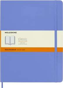 Moleskine - Cuaderno Clásico con Hojas de Rayas, Tapa Blanda y Cierre con Goma Elástica, Tamaño XL 19 x 25 cm, Color Azul Hortensia