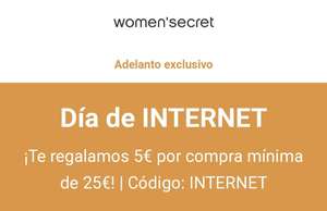 Women'Secret: 5€ de descuento en compras de 25€ o 15€ en compras de 50€