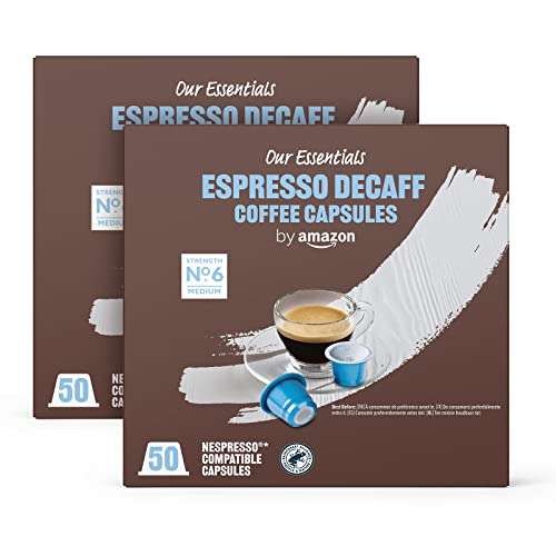 100 Cápsulas , 8 centimos/cápsula, descafeinado compatibles con Nespresso, 100 cápsulas (2 x 50