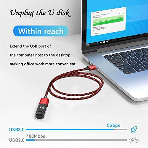 Cable alargador USB 3.0, transferencia de datos, 2 metros