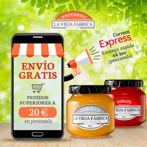 20% descuento en mermeladas La Vieja Fábrica (gamas Eco y Cero) + Taza vintage de regalo