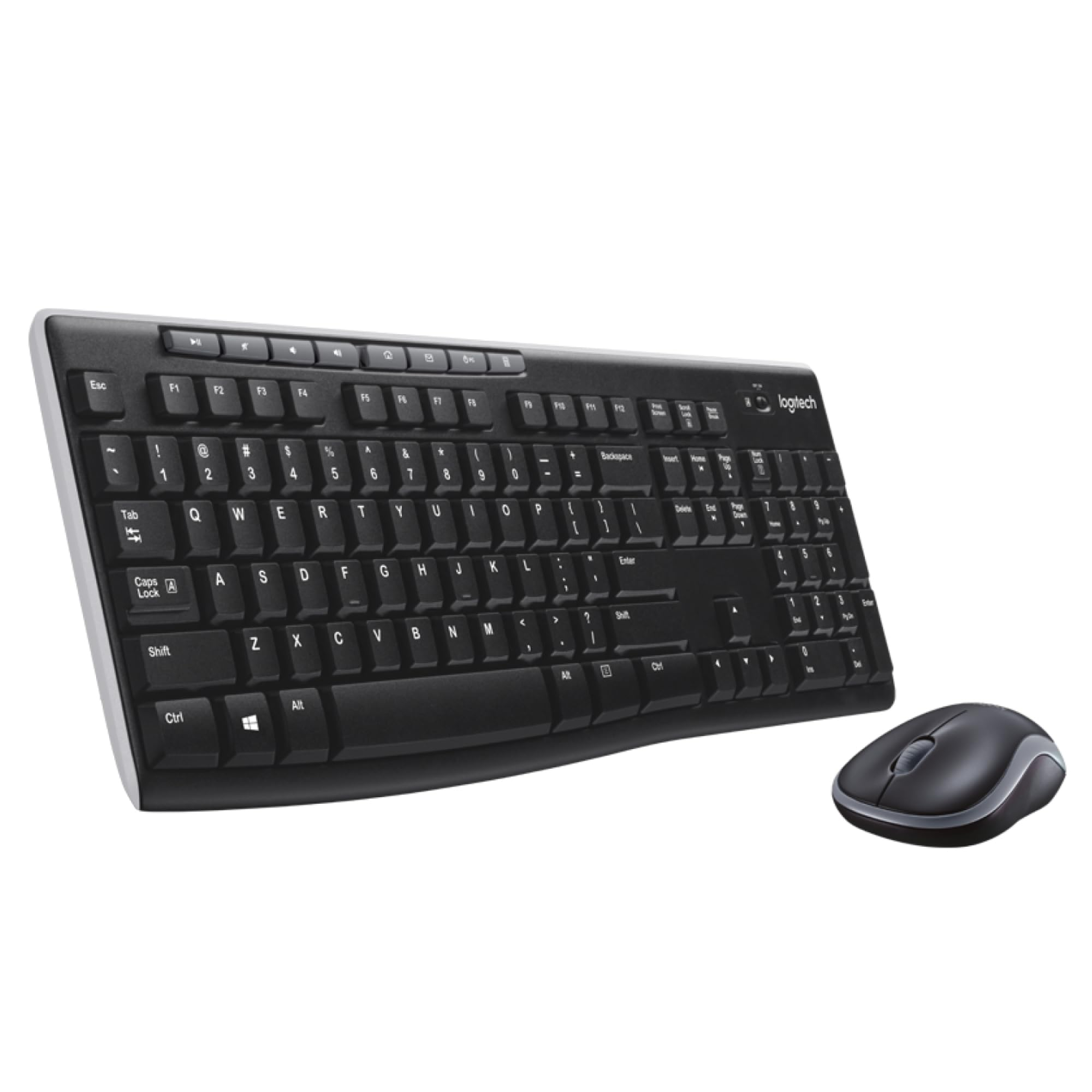 Logitech MK270 Combo Teclado y Ratón Inalámbrico para Windows, 2,4GHz Inalámbrico, Ratón Compacto, 8 Teclas Multimedia y de Acceso Directo
