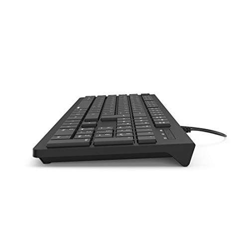 Hama | Teclado QWERTY español con Cable (Keyboard para oficinao para casa, Teclado Completo, mismo precio pc