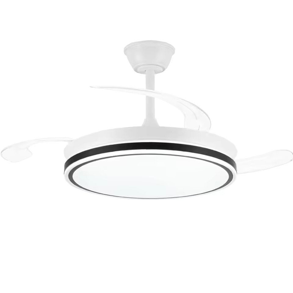 Ventilador de Techo con Luz LED 72W – Motor DC Silencioso – Aspas Retráctiles – 6 Velocidades