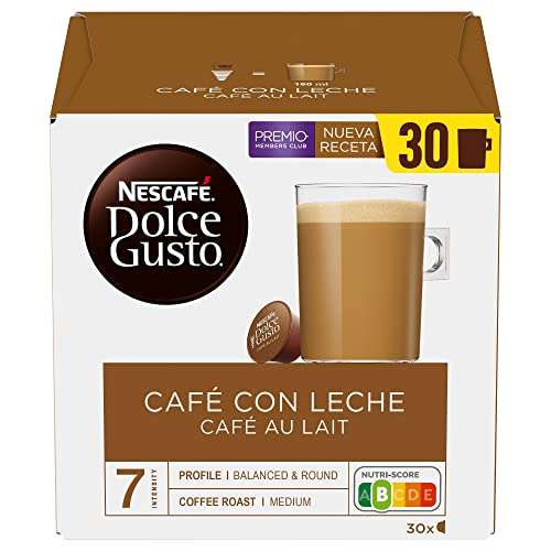 Nescafé Dolce Gusto Café con Leche Pack de 3 Cajas de 30 Cápsulas