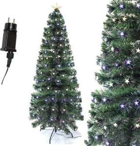 Árbol de Navidad Verde LED Árbol de Fibra Óptica de Navidad con el Cambio de Color Luz LED + Fibra Óptica (90CM, Óptica con Estrella Color)