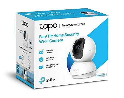 Cámara TP-Link TAPO C200 Cámara IP WiFi 360° Cámara de Vigilancia FHD 1080p,Visión nocturna