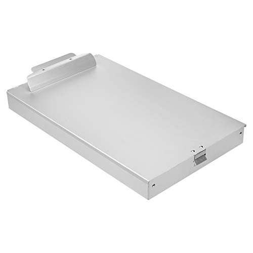 Portapapeles de almacenamiento de aluminio, 41 x 23 cm, 3 niveles, clip estándar