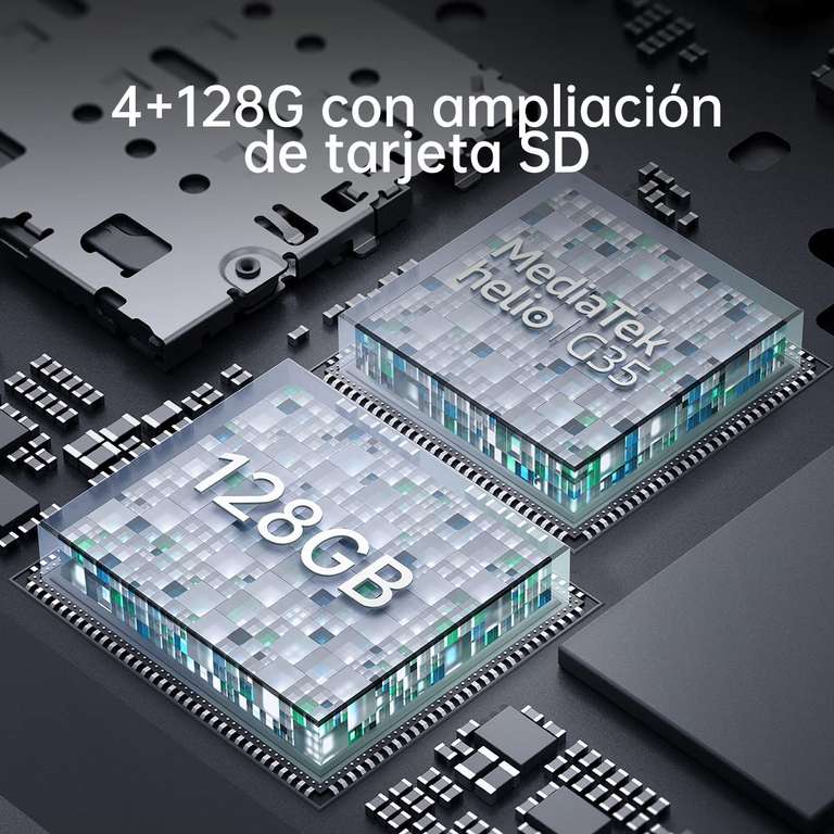 OPPO A57s 4G - 6,5" LCD HD+ (1612x720) 60Hz, MediaTek Helio G35, 4GB RAM+128GB ROM, 5000mAh, Carga 33W, NFC, Negro