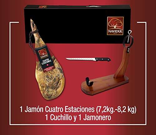 Navidul - Jamón Reserva Cuatro Estaciones + Jamonero + Cuchillo (7,2-8,2Kg)