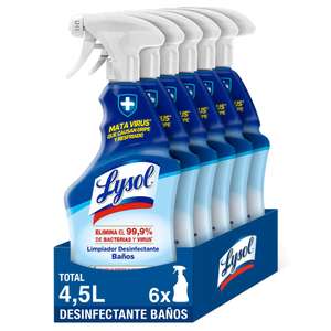 Lysol Spray desinfectante y limpiador Baños, aroma frescor marino - Pack 6x750 ml