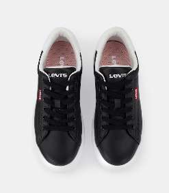 Levi's Zapatillas de niña en negro bajas tipo casco con plataforma y logotipo lateral