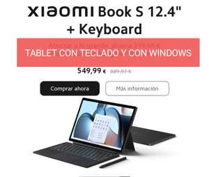 Windows 11 en el Xiaomi book S + keyboard de 12,4"