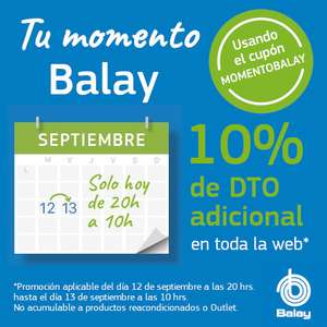 Noche Balay: 10% EXTRA + 10€