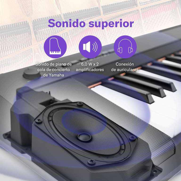 Yamaha NP-15 Piaggero - Teclado digital ligero y portátil, con 61 teclas sensibles a la pulsación y 15 voces de instrumento
